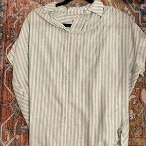 Madewell central shirt mint striped XS